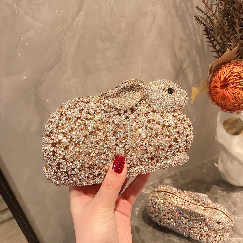 Luxury Bags Cute - Роскошная Металлическая Сумка-Кошелек в Форме Кролика