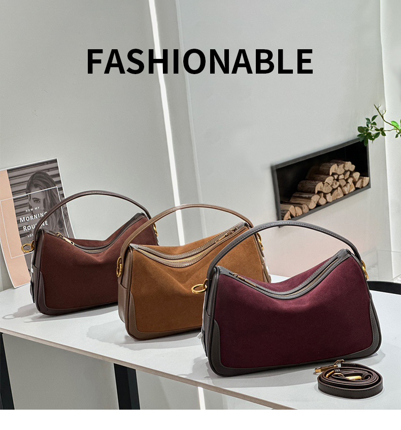 Luxury Bags On Sales - Женская сумка из натуральной кожи, замшевая